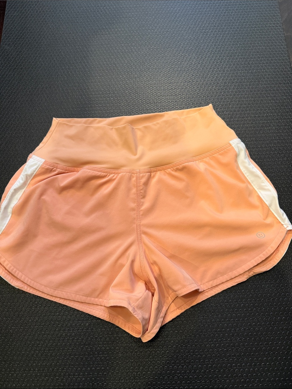 Hollister Peach High-Rise Athletic Shorts with White Side Panels